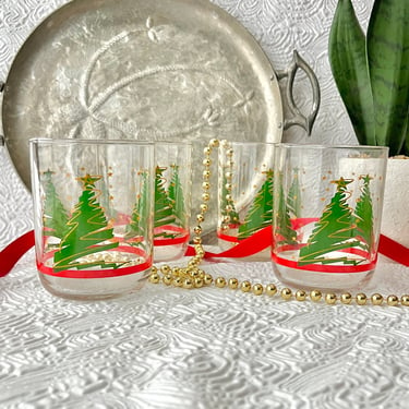 Vintage Glassware Holiday Entertaining, Set 4, Christmas Party, Christmas Glasses, Tumblers 