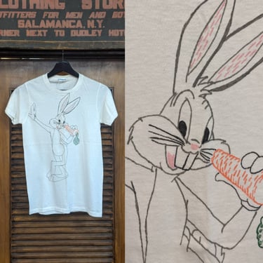 Vintage 1960's Bugs Bunny Artwork Tee, Loony Tunes, Carrot, Cartoon, Tube Tee, Vintage Clothing 