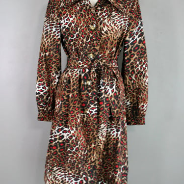 Predator - Leopard Print - Trench Coat - Marked size 4 - Ellen Tracy 