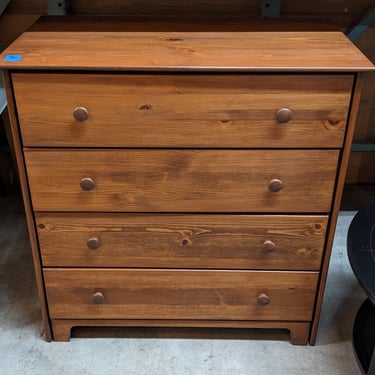 Basic Wood Four Drawer Dresser