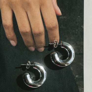 Rose Earrings in Silver