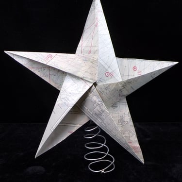 cj/ 5-Pointed Origami Star Nautical Map Papercraft
