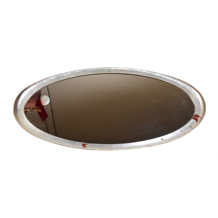 Oval Belgium Vintage Glass Mirror