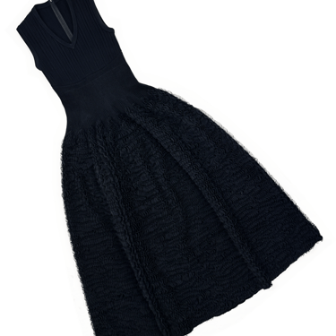 Alaia ruffle textured knit gown