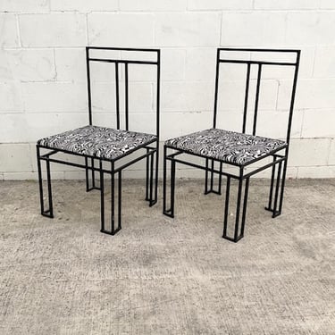 Post Modern Zebra Seat Metal Chairs