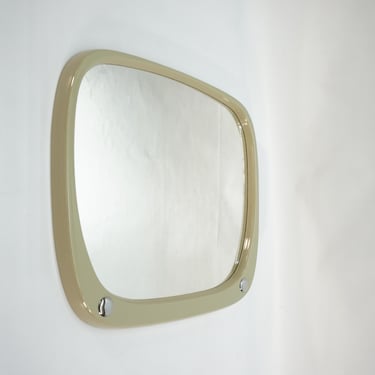 Vintage Wall Mirror / Gray-Beige / 70s Mirror / Space Age / Atomic / Mid Century Modern /  Pop Art Mirror / Minimalistic / Modern Mirror 
