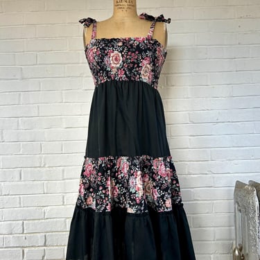 1980's Size 8/10 Floral Tiered Summer Dress 