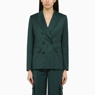 Amiri Forest Green Double-Breasted Jacket In Wool Women