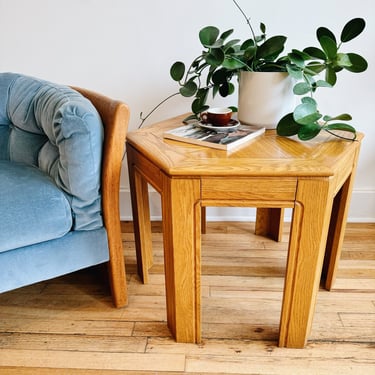 Oak Hexagonal Side Table