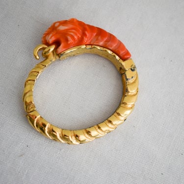 1960s/70s Kenneth Lane Faux Coral Tiger Bracelet 