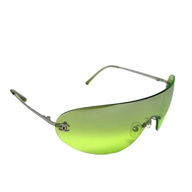 Chanel Lime Green Rimless Sunglasses