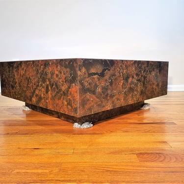 Mid Century Platform Coffee Table 