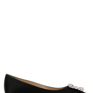 Manolo Blahnik Women Black Satin Hangisi Ballerinas