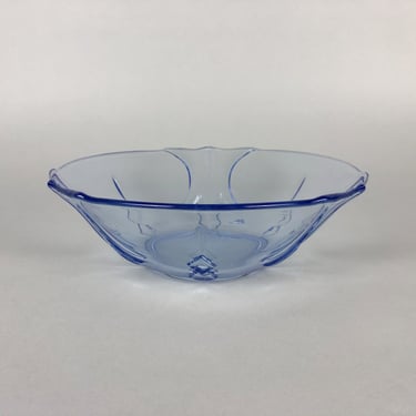 Vintage, Transparent Blue Glass Serving Bowl, 1960's 