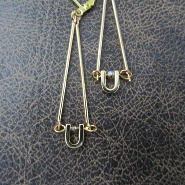 Pendulum amber crystal and brass earrings 