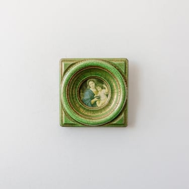 1940s French “mother and child” miniature portrait tile
