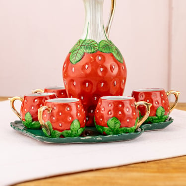 Vintage French Strawberry Eau de Vie Set