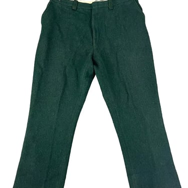 Vintage Green Wool Hunting Pants Fit 38x31