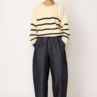 Cropped Field Sweater - Stripe