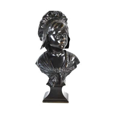 Henri Jacobs Bronze Bust Jeune Fille Young Girl Dickensian Victorian Waif 