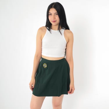 Vintage 60s Girl Scout Uniform Skirt Dark Green A Line Skirt Mod High Waisted Mini Girl Scout Cadette 1960s Sixties Extra Small xs 