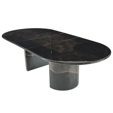 Enrique Garcel for Jimeco Black Goatskin Knife Edge Dining Table, 1970