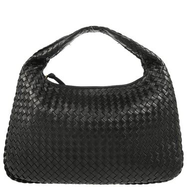 Bottega Veneta Black Intrecciato Hobo Handbag