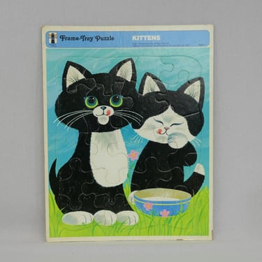 1971 Kittens Frame Tray Puzzle by Rainbow Works - Large Size 11