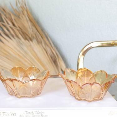 Vintage Marigold Carnival Glass Bowls, Iridescent Glass, Vintage Glassware, Vintage Kitchen Decor 