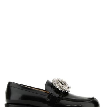 Mach&Mach Women Black Leather Galaxy Loafers