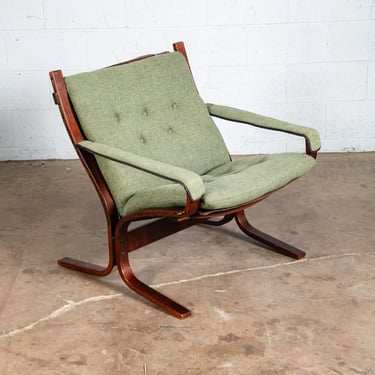 Mid Century Danish Modern Lounge Chair Green Wool Ingmar Relling Westnofa Arm NM