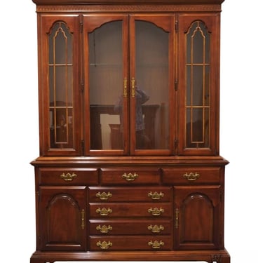 BERNHARDT FURNITURE Solid Cherry Traditional Style 60" Buffet w. Lighted Display China Cabinet 125-110 / 125-616 