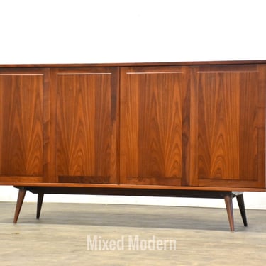 Refinished 1960’s Walnut Credenza by Founders 