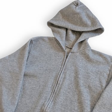 zip up hoodie / grey sweatshirt / 1980s heather grey zip up hoodie blank sweatshirt XS 