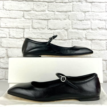 Aeyde Uma Leather Mary Jane Flat, Size 7.5, Black