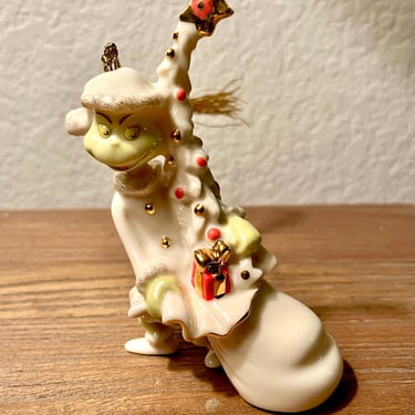 Vintage Grinch Holiday Christmas Ornament Lenox Away with the Tree 