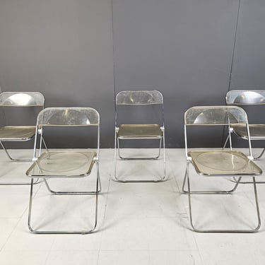 Vintage  folding chairs bia Giancarlo Piretti for castelli, 1970s, set of 5 - mid century modern chairs - italian design chairs 