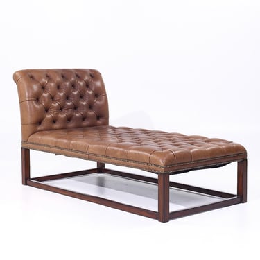 Maitland Smith Tufted Leather Chaise 