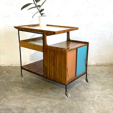 Arthur Umanoff Mid Century Serving Bar Cart 