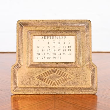 Tiffany Studios New York Graduate Bronze Doré Desk Calendar Frame or Picture Frame