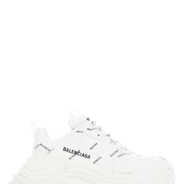 Balenciaga Women White Synthetic Leather Triple S Sneakers