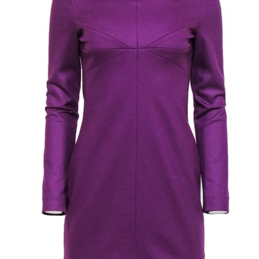 Diane von Furstenberg - Purple Wool Long Sleeve Knee Length Dress Sz 4
