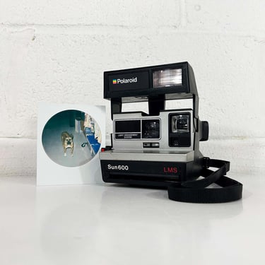 Vintage Polaroid Sun Camera 600 Flash LMS Instant Film Photography Tested Working Testing Working Black Gray Polaroid Originals 1980s 