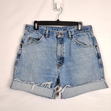 Vintage 90s High Rise Denim Shorts, Size 32 Waist 