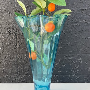 Blue Italian Glass Vase