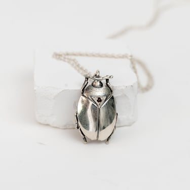 Sterling Silver Scarab Necklace