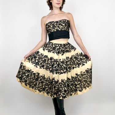 Aren't You Sweet 1950s Satin Lace Set