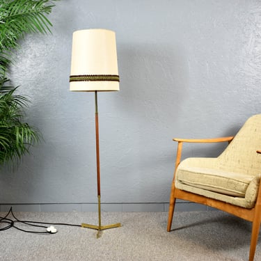 mid century floor lamp 60s 70s tripod brass teak floor lamp design light lamp vintage 
