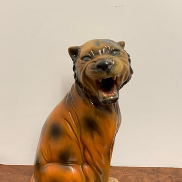 Vintage Mid Century Modern Resin Leopard Cub Made in Italy 