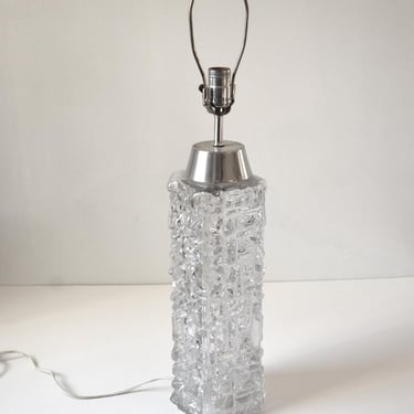 Vintage Mid-Century Brutalist Glass Table Lamps in the style of Carl Fagerlund 